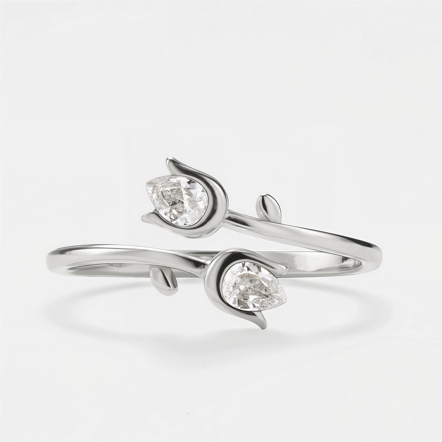 🌷Mother&Daughter Double Birthstones Tulip Ring