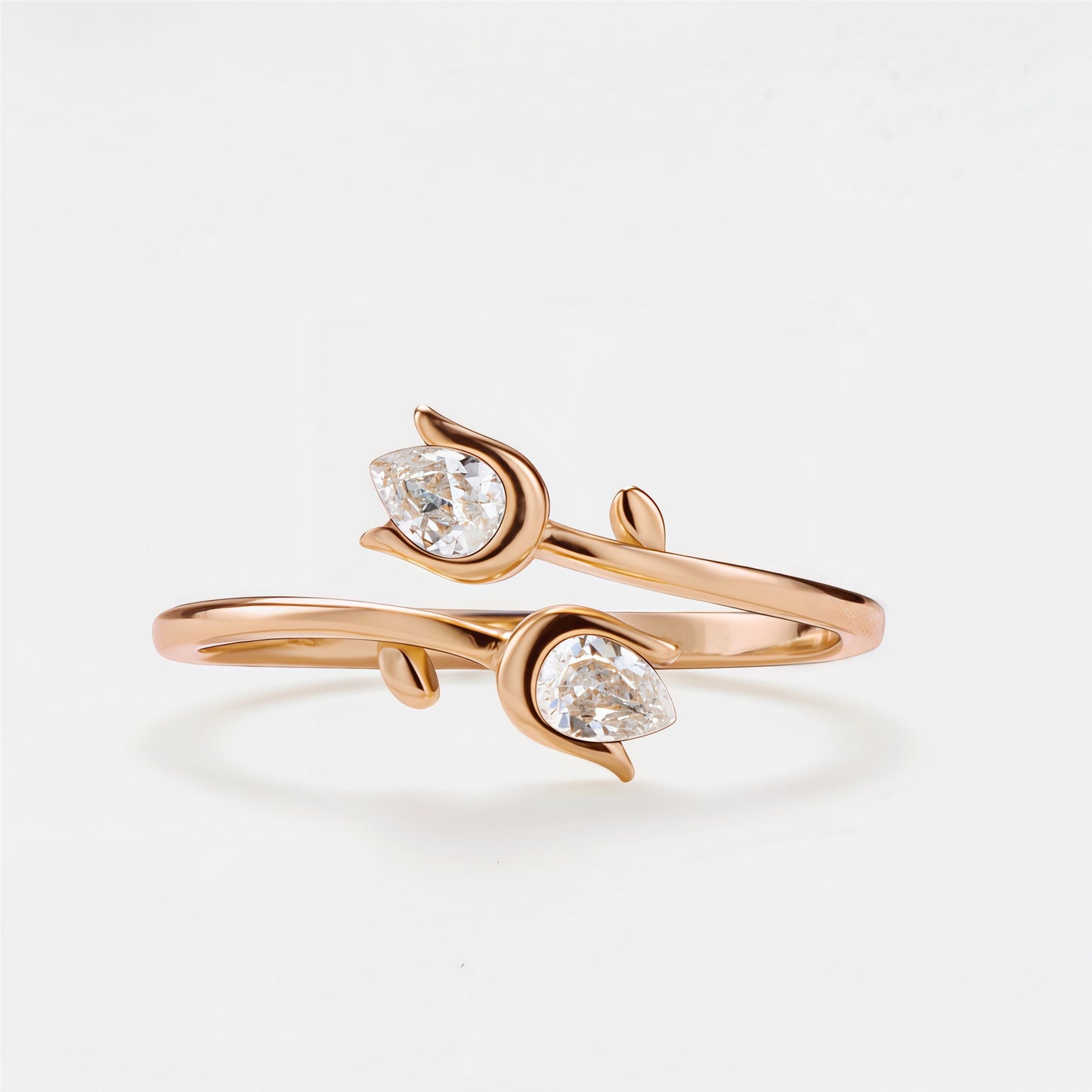 🌷Mother&Daughter Double Birthstones Tulip Ring