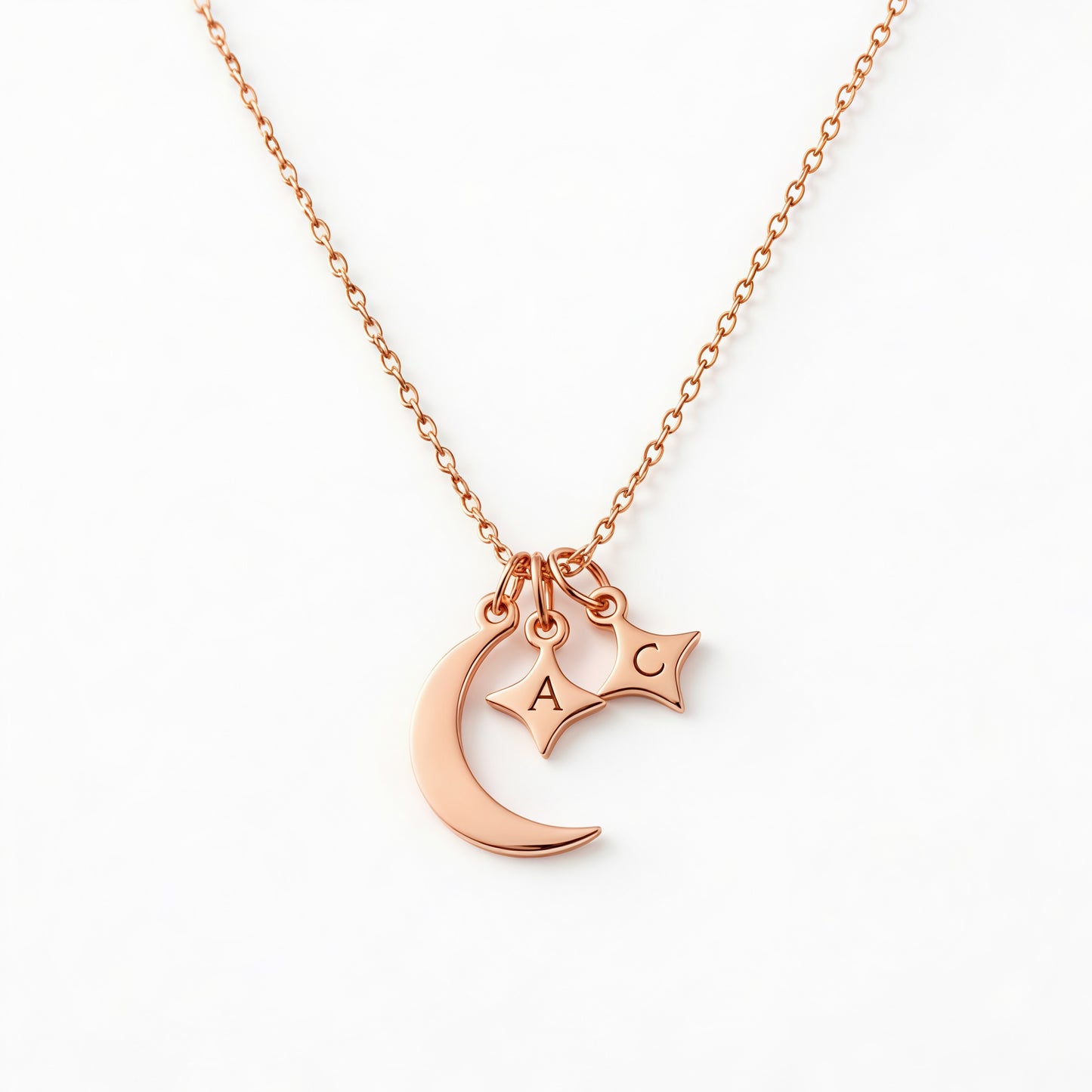 For Love- Custom Moon and Star Necklace