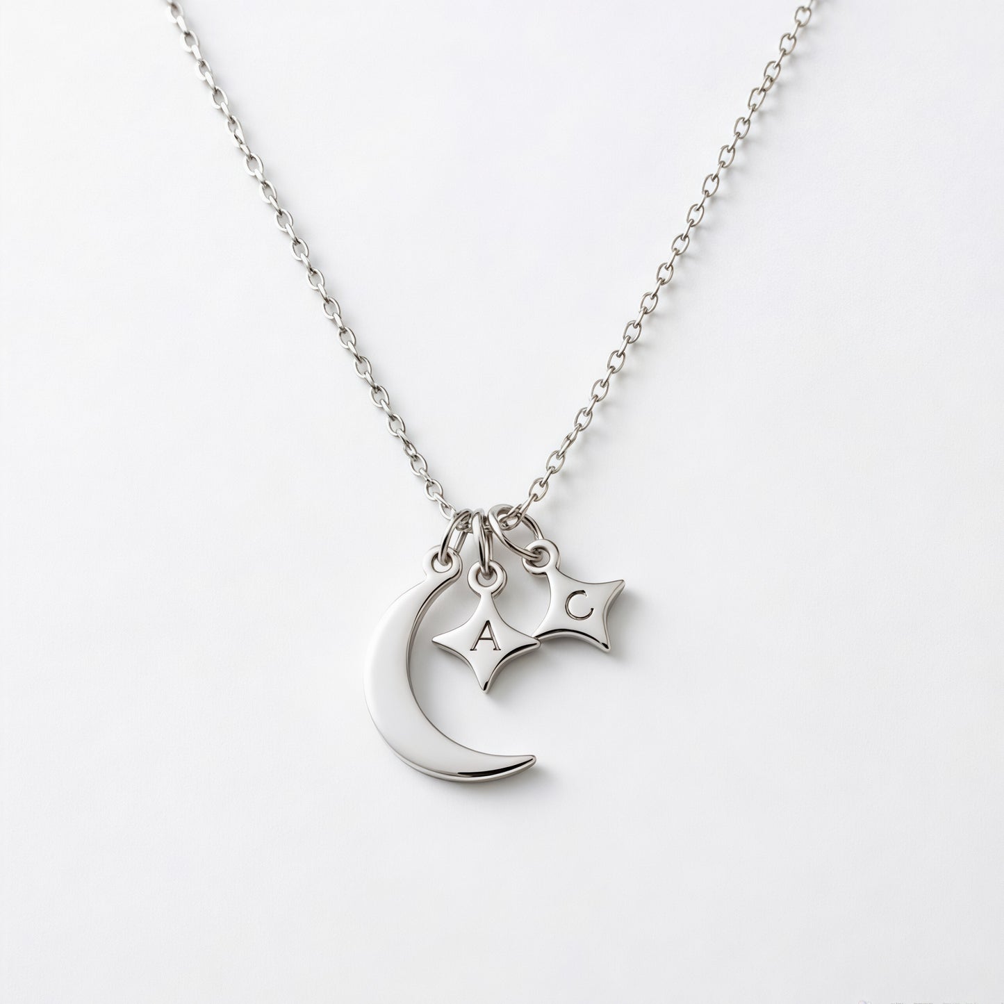 For Love- Custom Moon and Star Necklace