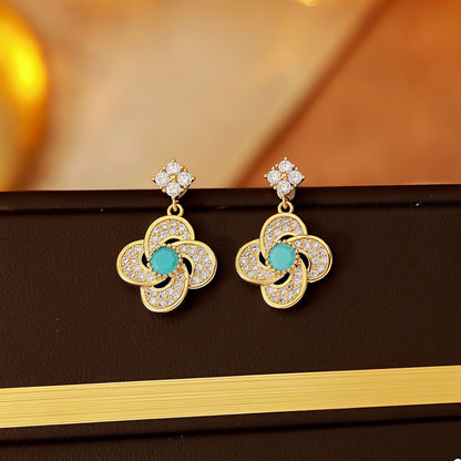 Turquoise Blossom Earrings-Carry Peace Close to Your Heart