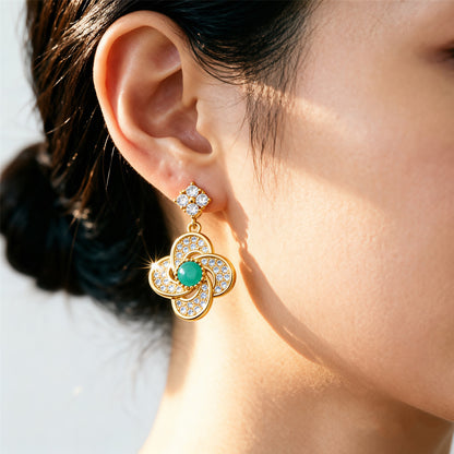 Turquoise Blossom Earrings-Carry Peace Close to Your Heart