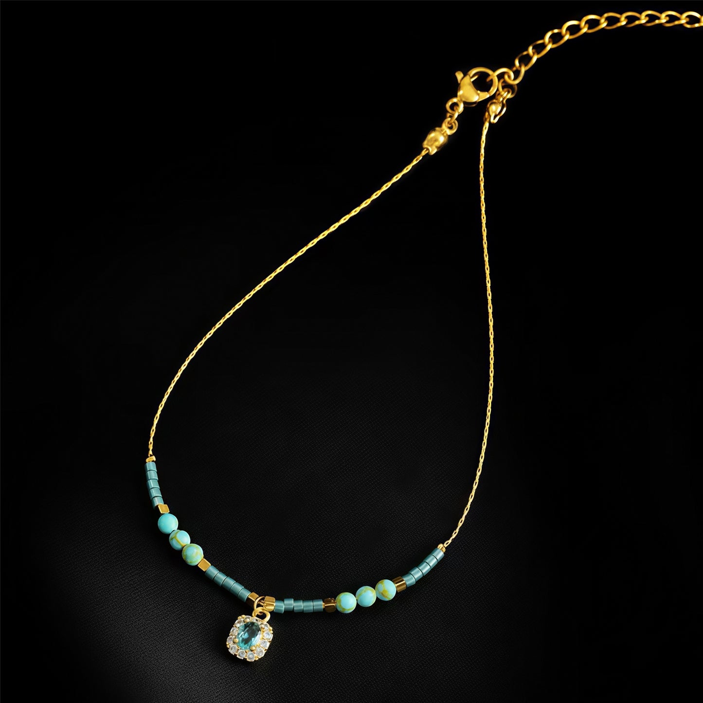 Mint Mambo — Minimalist Diamond Bead Chain