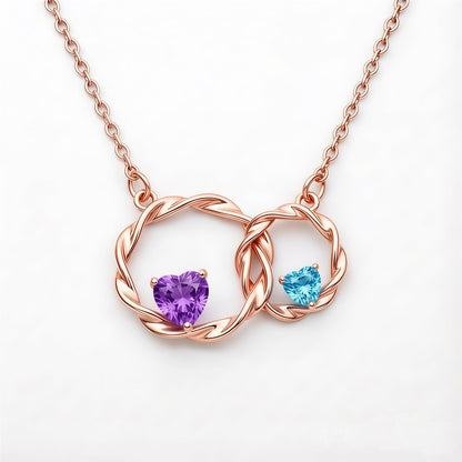 For My Daughter- I Always With You Custom Double Birthstones Necklace