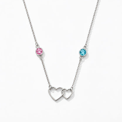 For My Daughter- Always With You Custom Double Birthstones Necklace