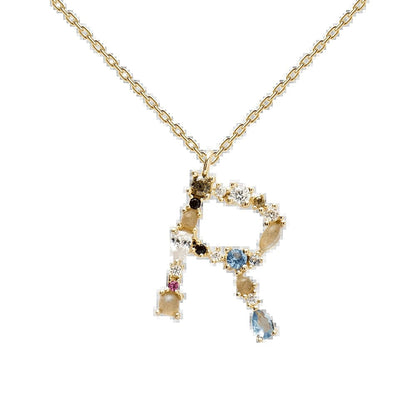 Multi Gemstone Alphabet Necklace