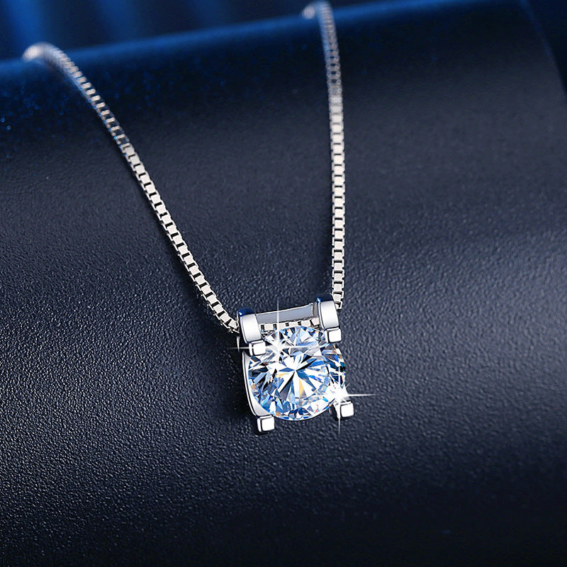 Moissanite Diamond Bull Head Pendant Female Sterling Silver S925