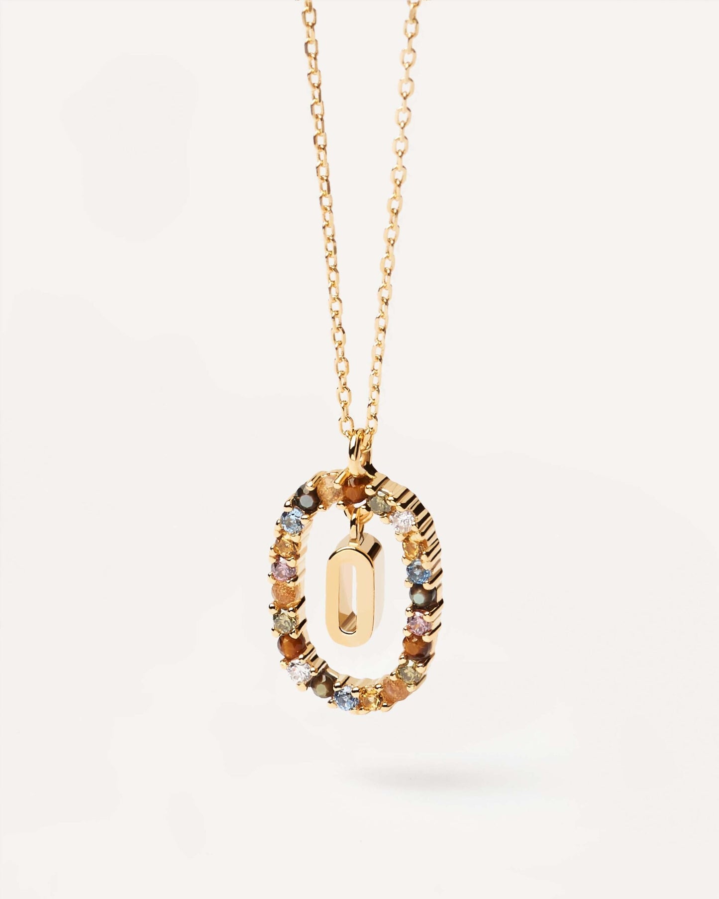 18K Real Gold, Initial Necklace, Letter Pendant