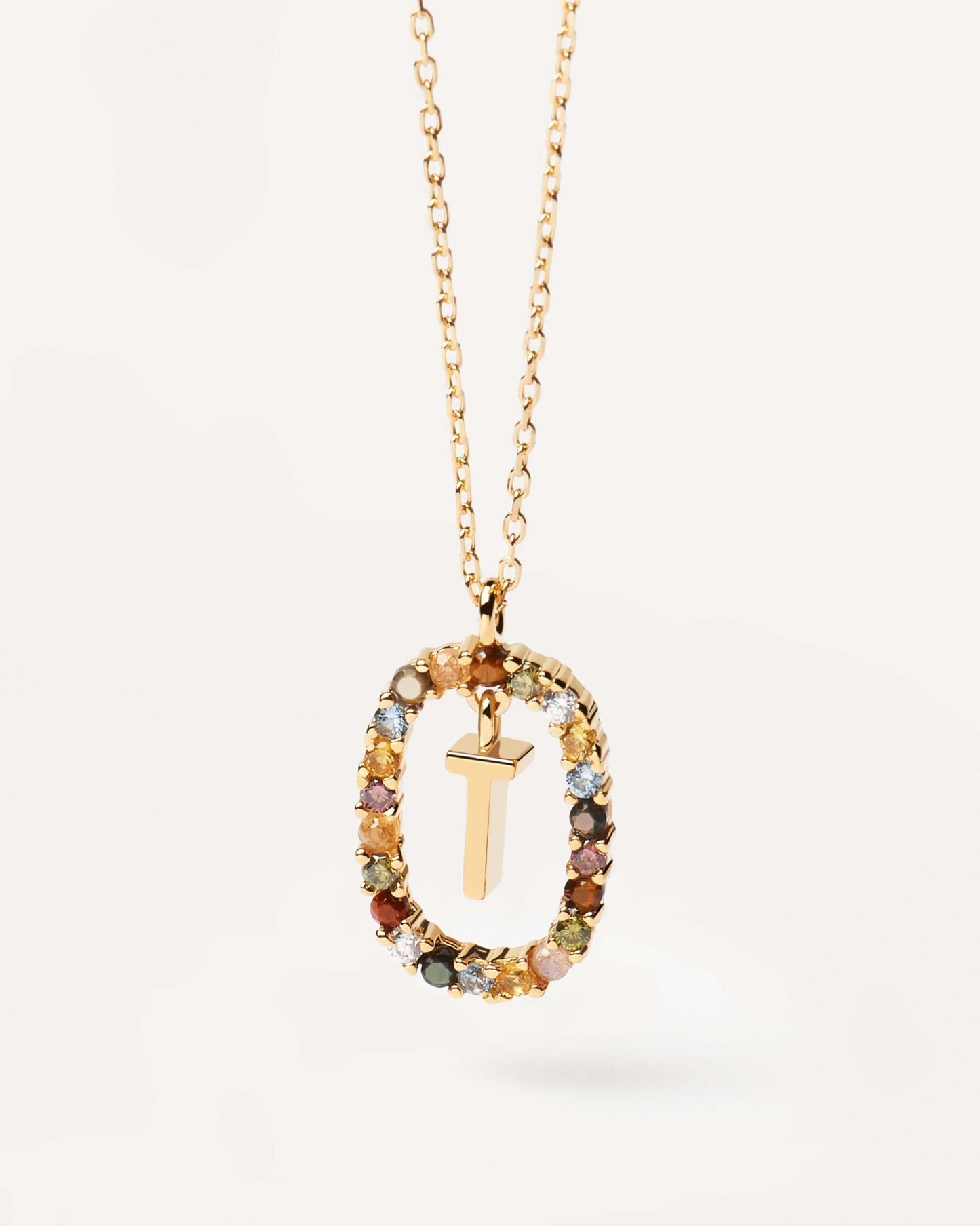 18K Real Gold, Initial Necklace, Letter Pendant