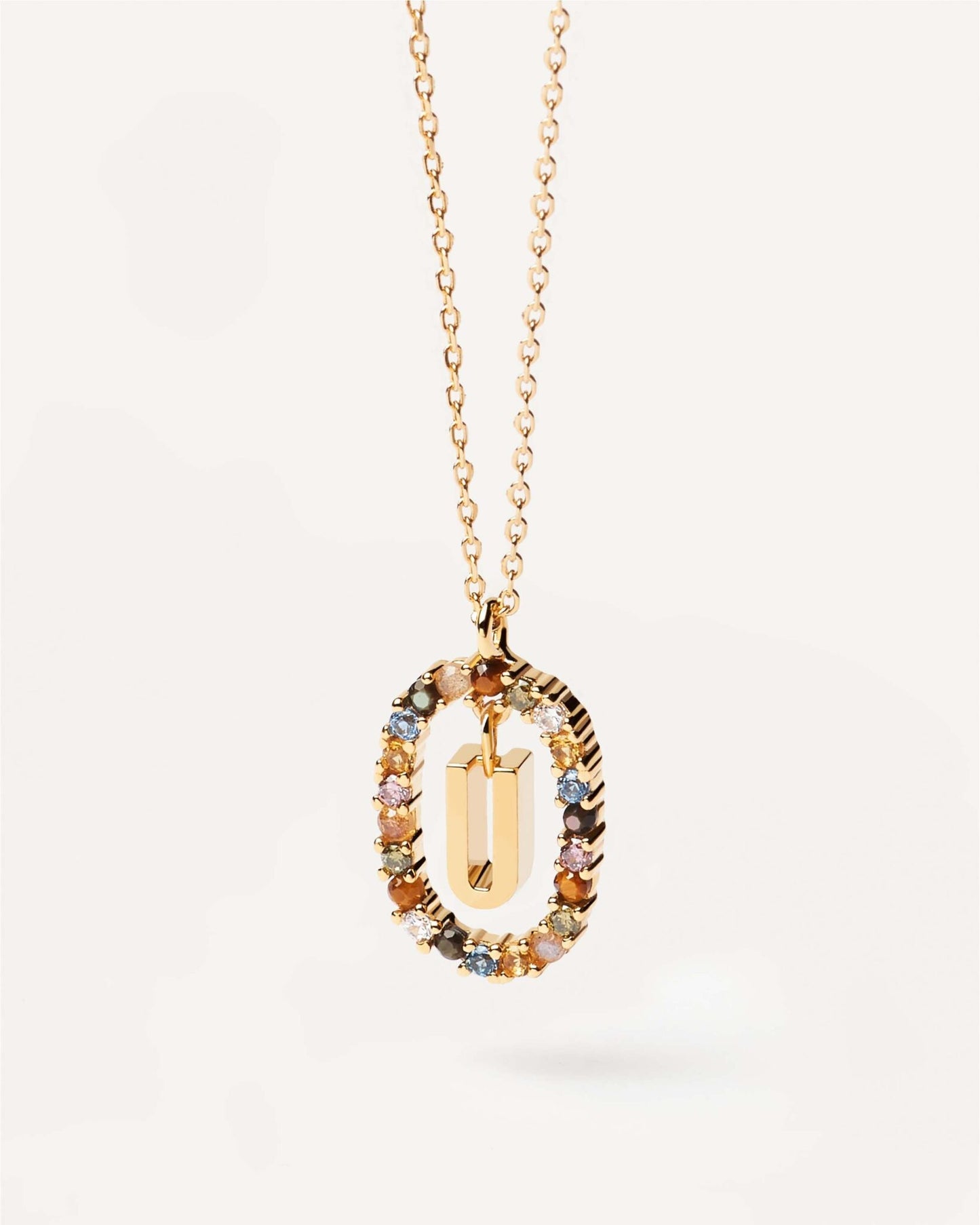 18K Real Gold, Initial Necklace, Letter Pendant