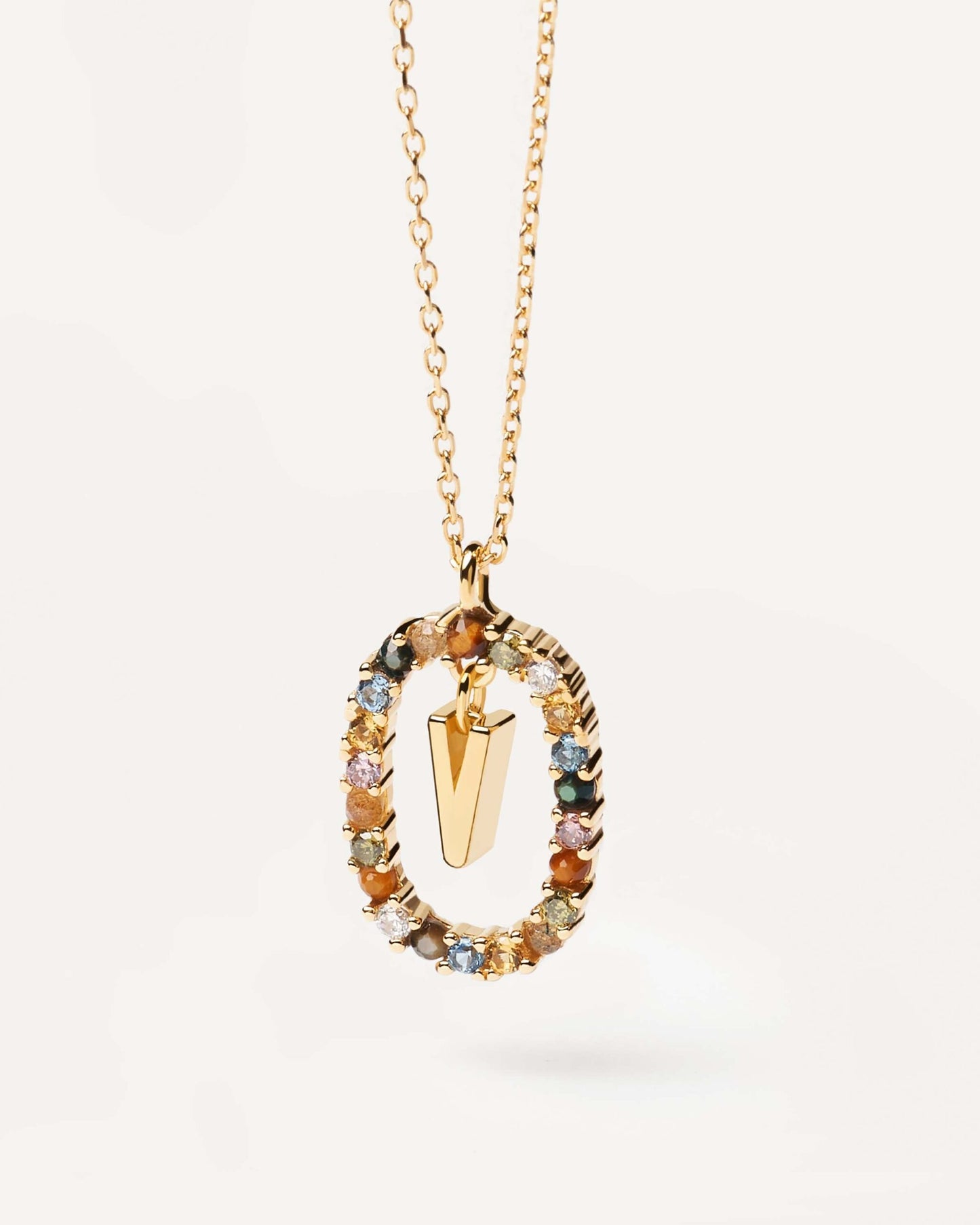 18K Real Gold, Initial Necklace, Letter Pendant