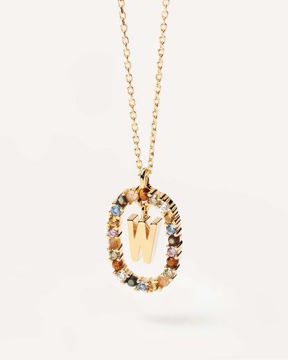 18K Real Gold, Initial Necklace, Letter Pendant