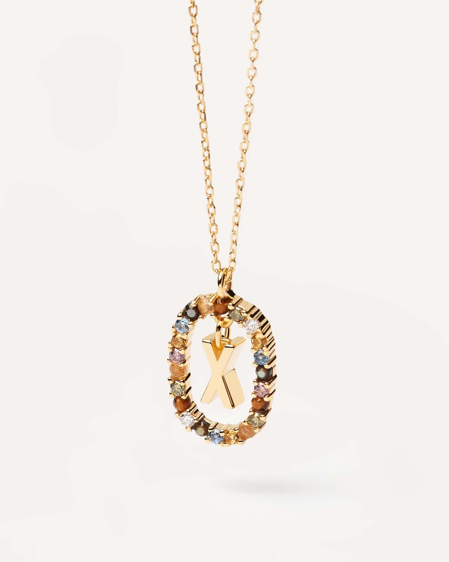 18K Real Gold, Initial Necklace, Letter Pendant
