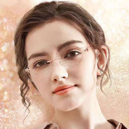 CHRISTMAS SALE 60% OFF✨WOMEN'S DIAMOND RIMLESS ANTI-BLUE LIGHT PRESBYOPIA GLASSES