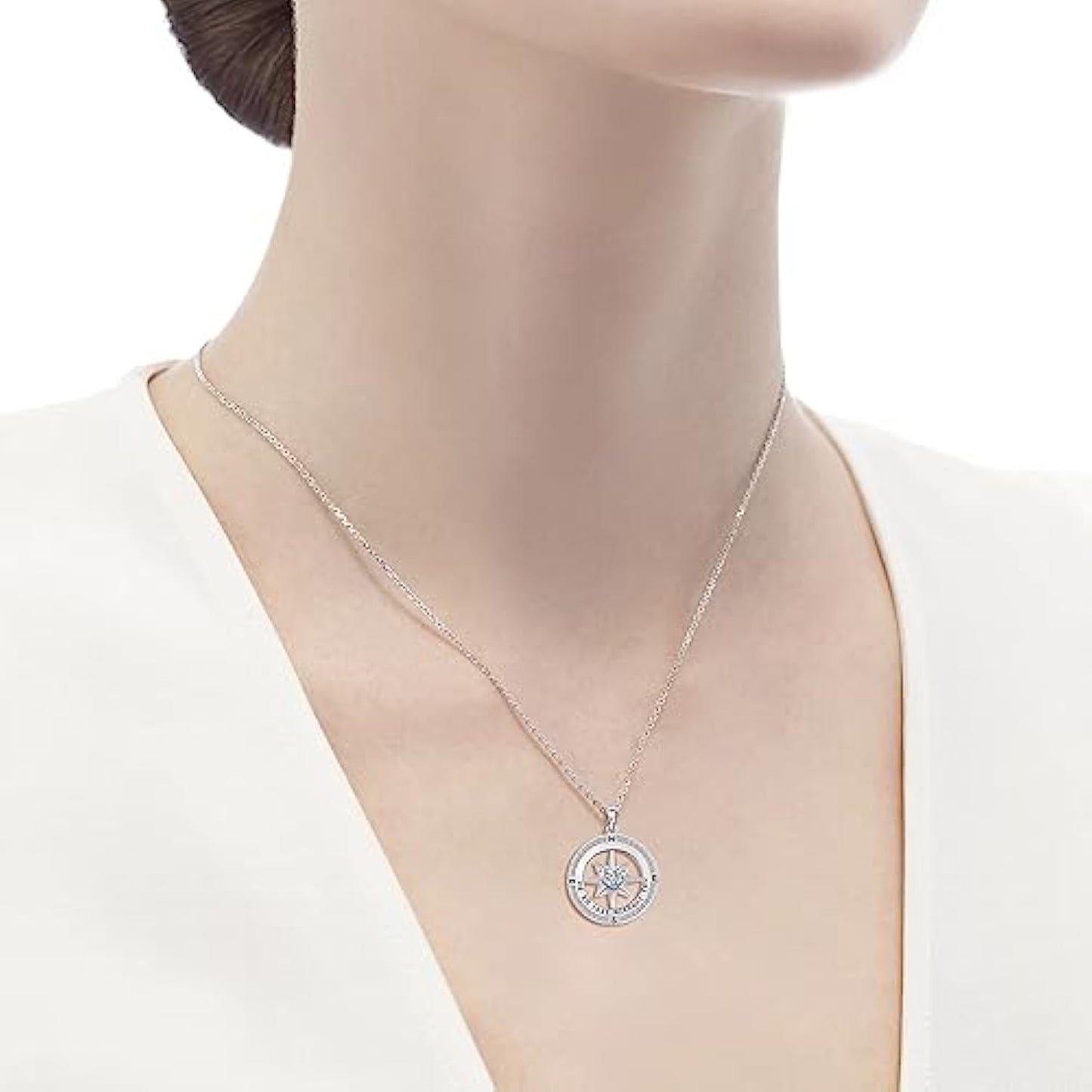 Compass of My Heart-Sterling Silver Necklace