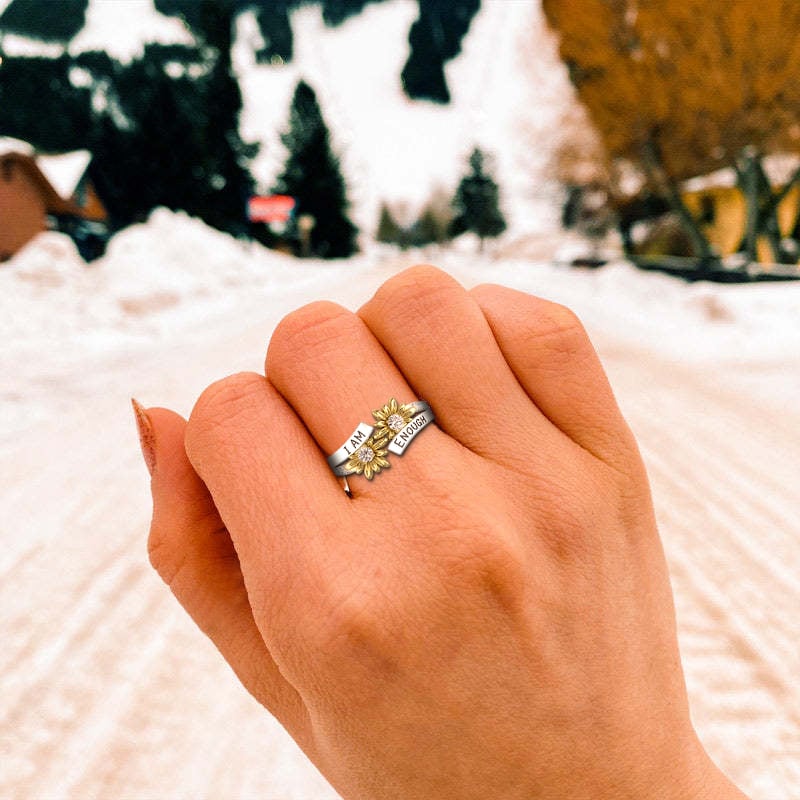 ''I AM ENOUGH'' Sunflowers Ring🌻